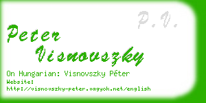 peter visnovszky business card